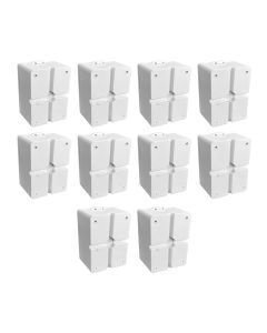 Kit 10 Caixa Balun para Câmera de Segurança Branca 9x6,5cm - Acton