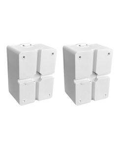 Kit 2 Caixa Plástica Balun Protetora de Cabos de Câmera de Segurança Cftv Branco 9x6,5cm - Acton