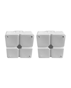 Kit 2 Caixa Plástica Balun Protetora de Cabos de Câmera de Segurança Cftv Branco 9x9cm - Acton