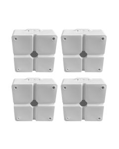 Kit 4 Caixa Protetora Balun Retangular Branca 9x9cm - Acton