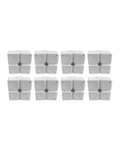 Kit 8 Caixa Balun de Passagem para Cftv Retangular Branca 9x9cm - Acton