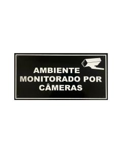 Placa 10x20cm em Alumínio Ambiente Monitorado por Câmeras