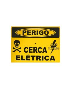 Placa Cerca Elétrica 12,5x17,5cm em Alumínio