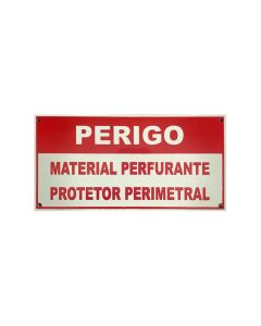 Placa de Advertência Protetor Perimetral 10x20cm em Alumínio - Acton