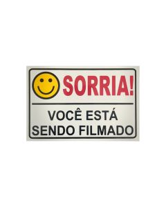 Placa 10x15cm em Alumínio Você Está Sendo Filmado - Acton